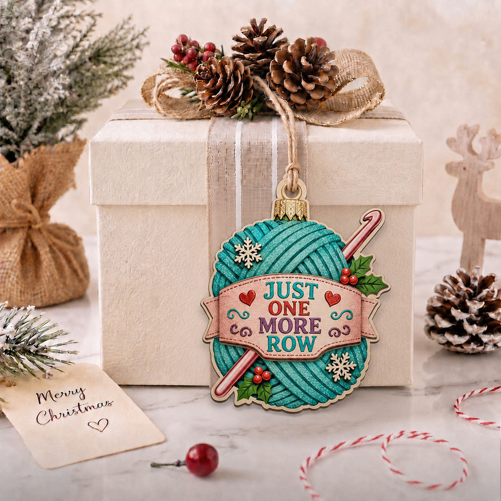 Crochet Wood Christmas Ornament