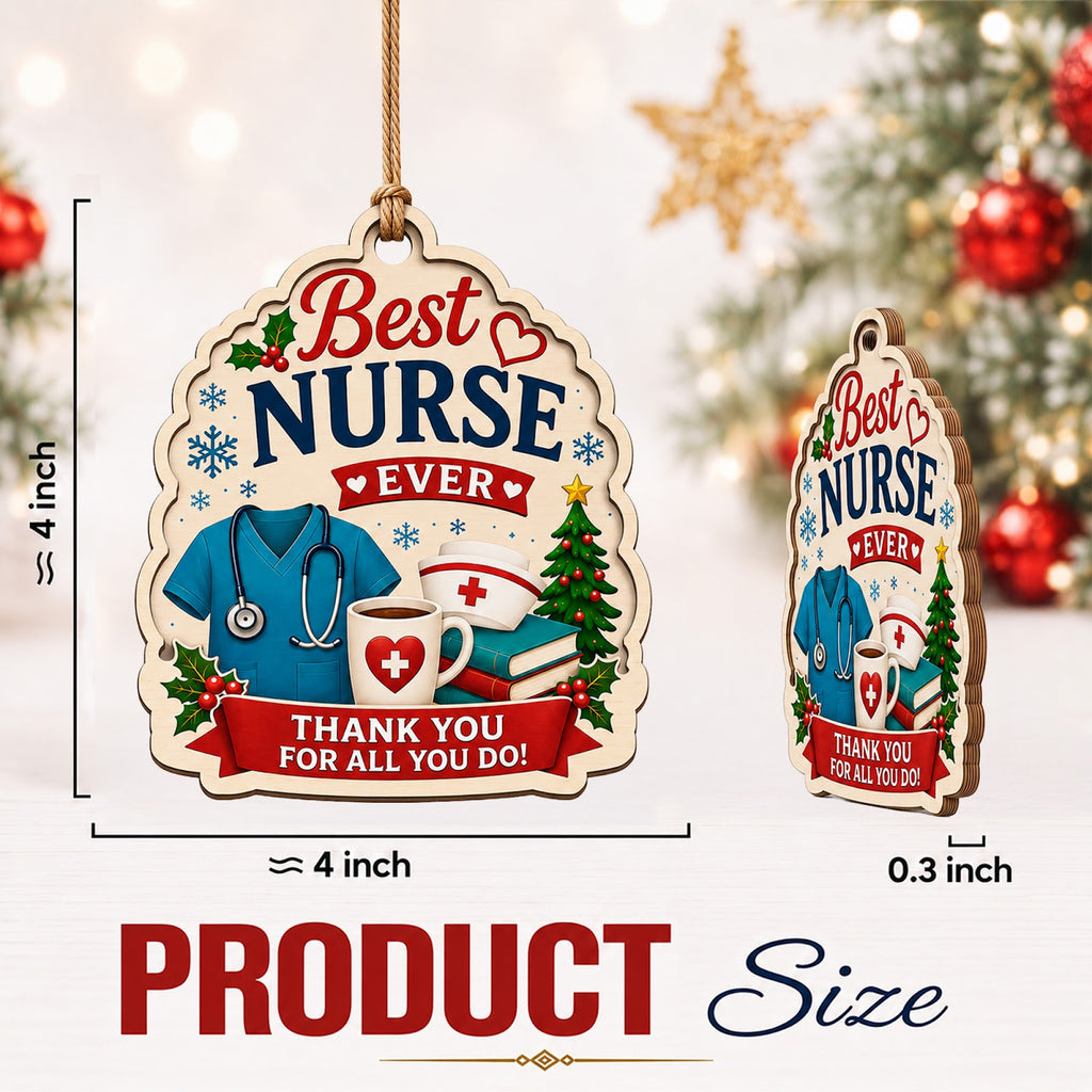 Nurse Wood Christmas Ornament