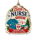 Shows Teal Scrubs, a Nurse Cap, and Best Nurse Ever Thank You Text. Heartfelt Gift for Nurses and Healthcare Workers.