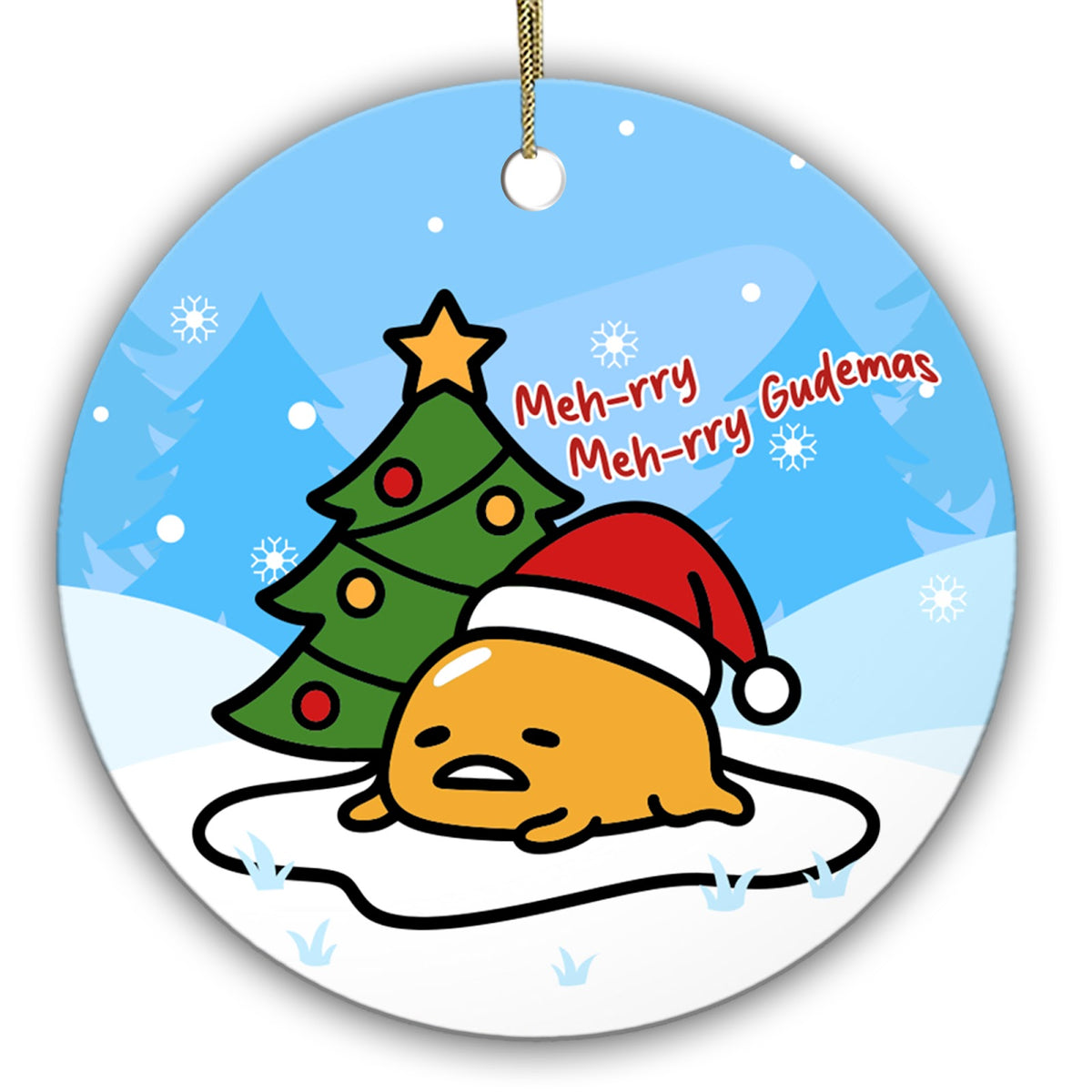 A Very Unmotivated Egg in a Santa Hat. Ceramic Gag Keepsake for Teens, Introverts and Low-Energy Humor.