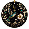 Tree of Life Hummingbird design on a glazed ceramic disc. Keepsake for hummingbird watchers, gardeners and lovers of cel