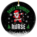 Santa Dabbing With a Stethoscope in Hand. Ceramic Keepsake for RNs, LPNs, CNAs and Hospital Staff.