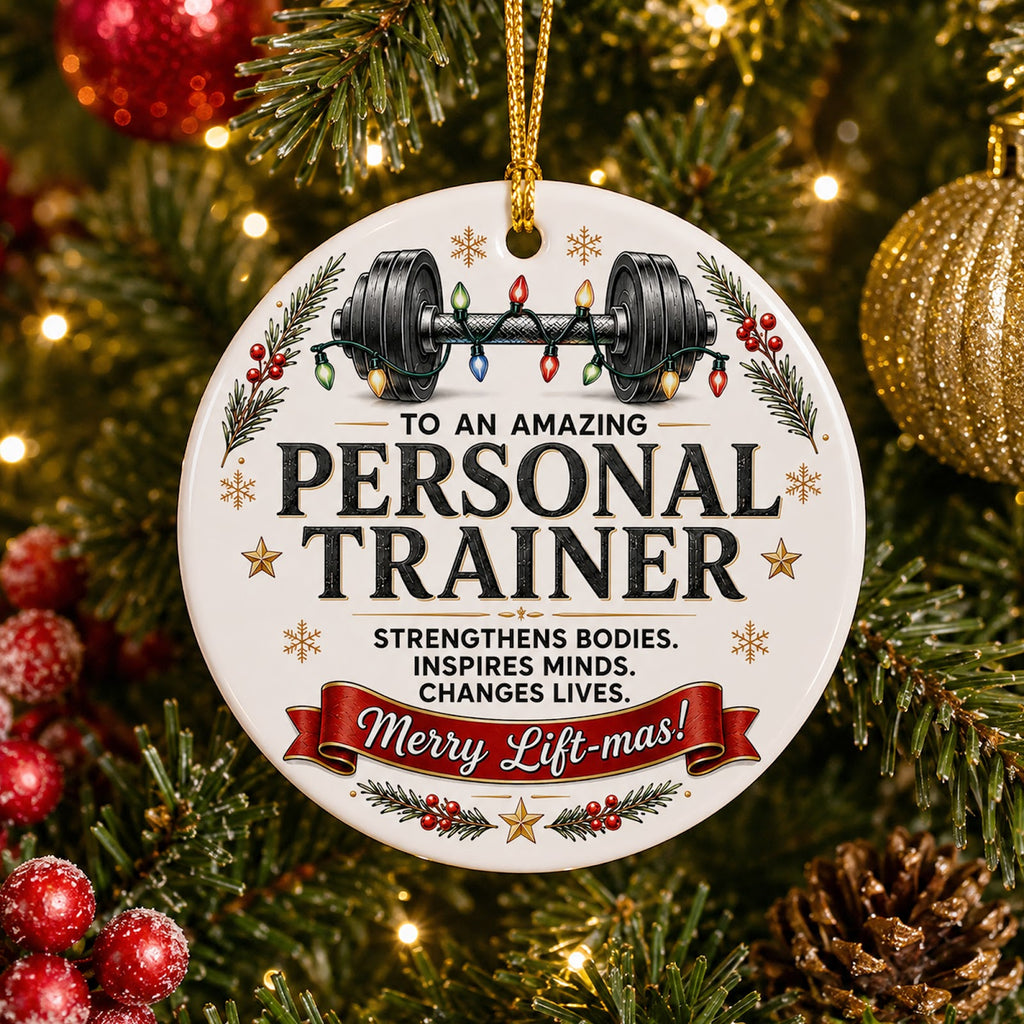 Amazing Personal Trainer Christmas Ornament, Gym Coach Thank You Gift, Ceramic Tree Decoration