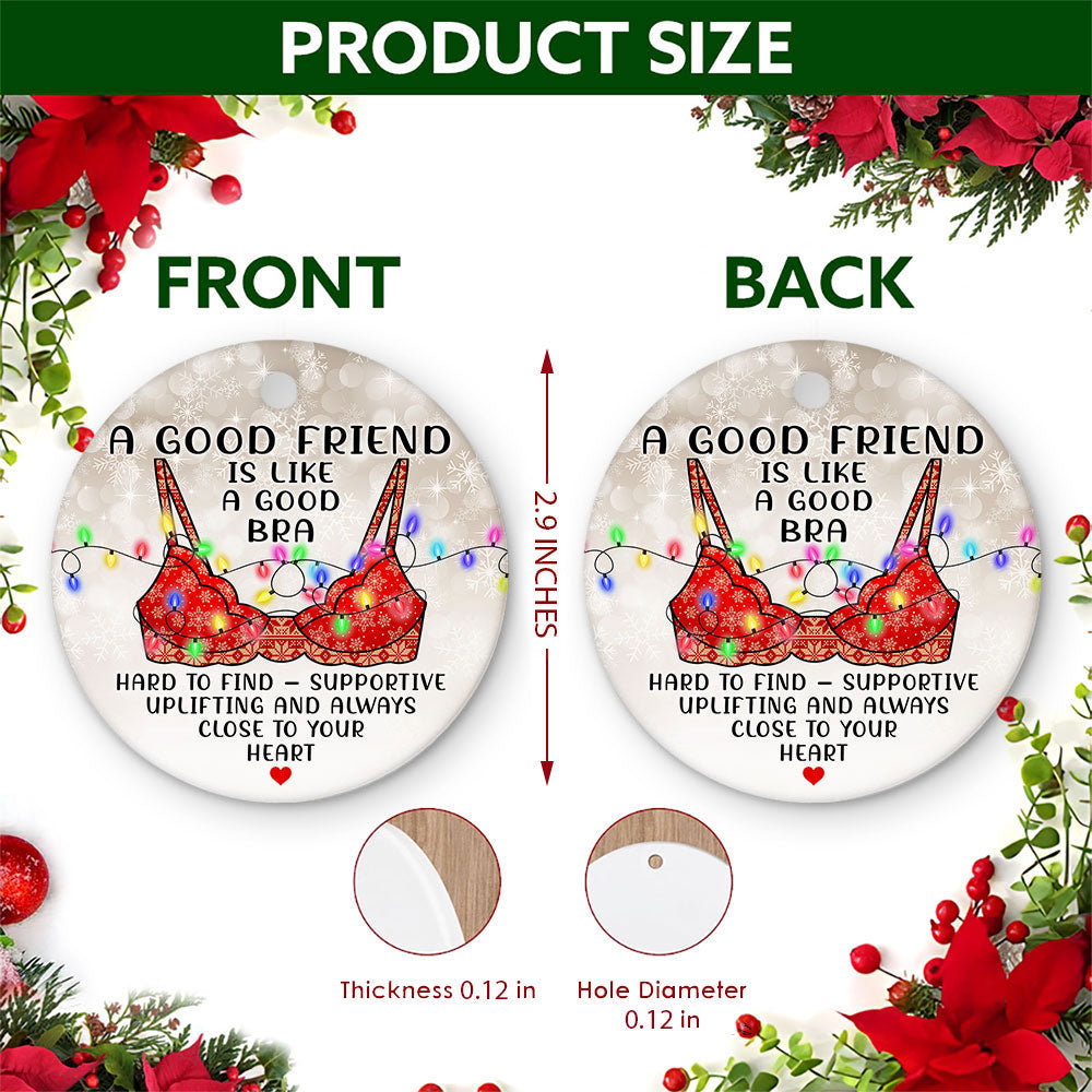 Funny Friend Christmas Ornament, Supportive And Uplifting Gift, Ceramic Hanging Tree Decoration