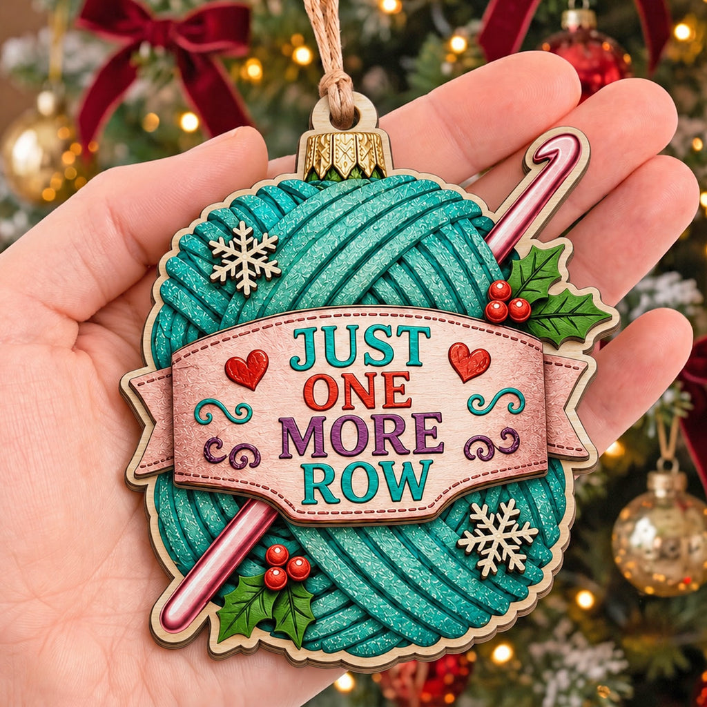 Crochet Wood Christmas Ornament
