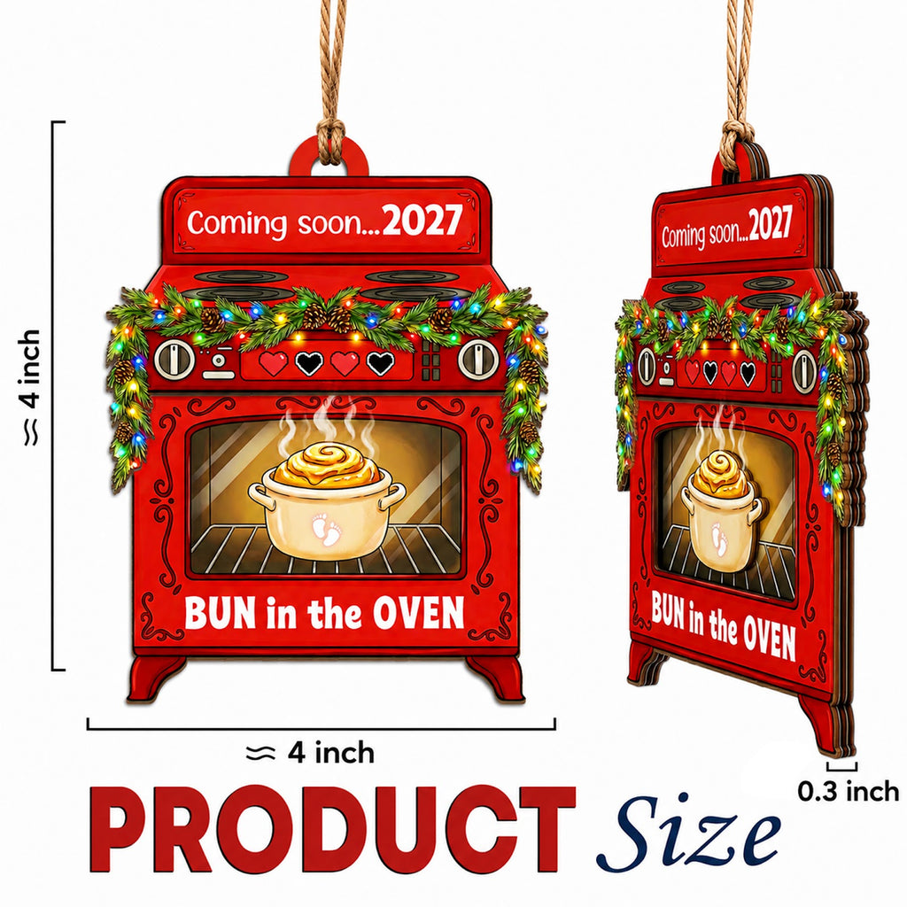 Coming Soon 2027 Christmas Ornament, Pregnancy Announcement Gift, Wood Hanging Tree Decoration