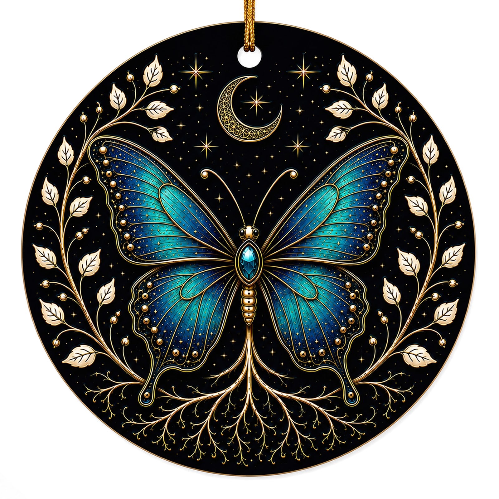 Tree of Life Butterfly design on a glazed ceramic disc. Keepsake for butterfly lovers, and anyone marking a change or a 