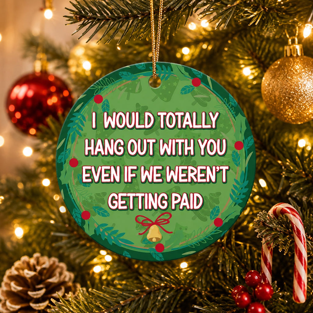 Funny Coworker Christmas Ornament, Office Secret Santa Gift, Ceramic Hanging Tree Decoration