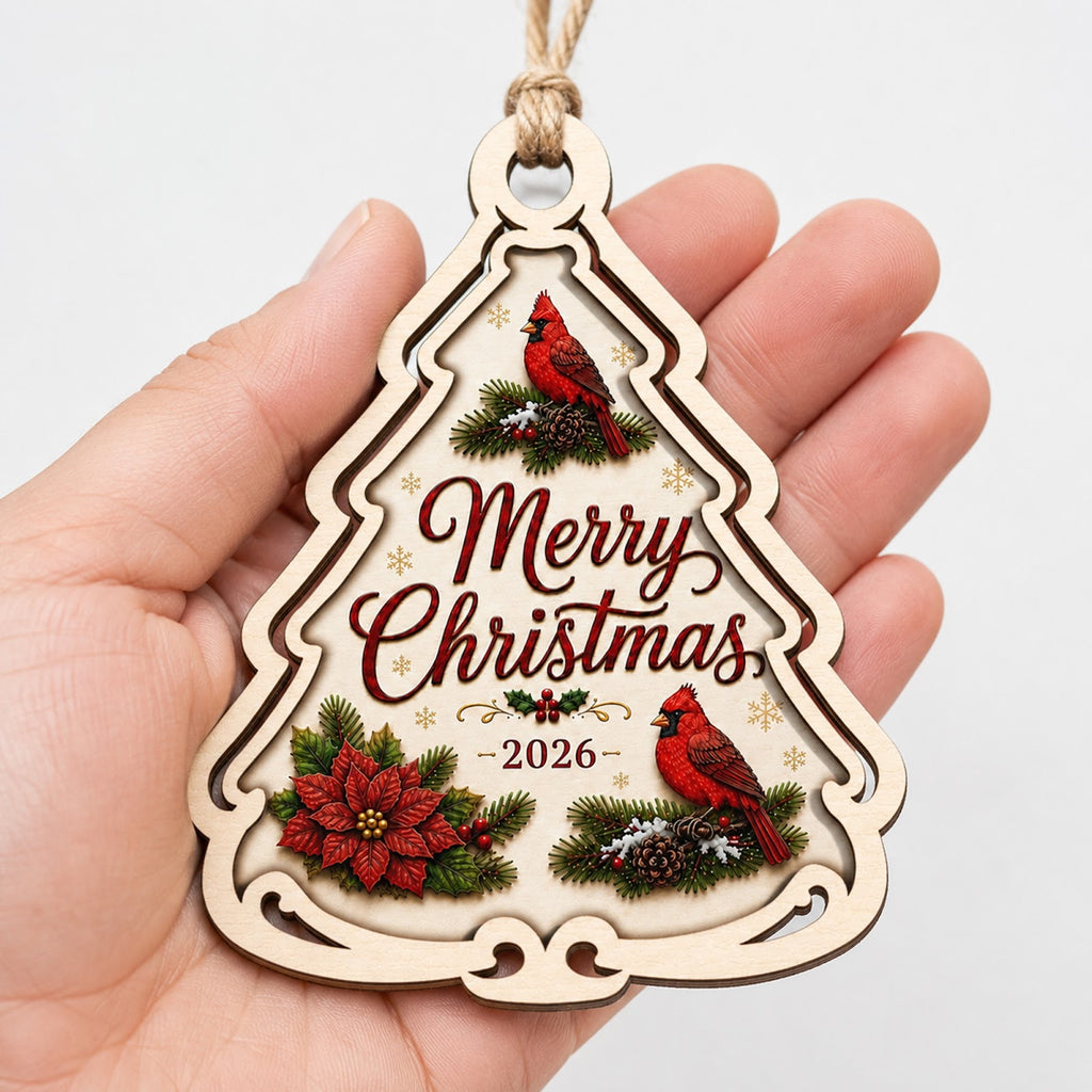 Wonderful Time Holiday Festive Christmas Ornament, Seasonal Stocking Stuffer, Wood Ornament