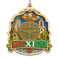 Mayan Pyramid With a Mariachi Figure, Eagle, Cactus and Folk Art Motifs. Wood Keepsake for Latin Culture.