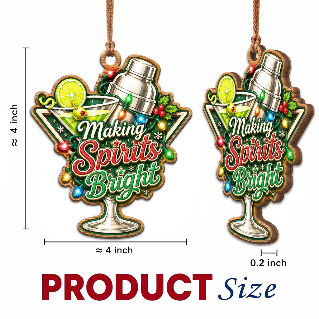 Bartender Wood Christmas Ornament