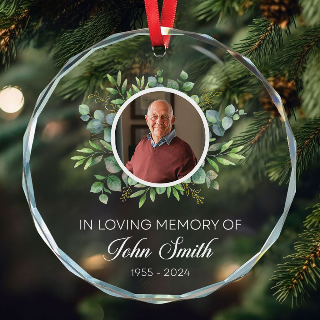 Personalized In Loving Memory Glass Ornament, Sympathy Gift - image 4