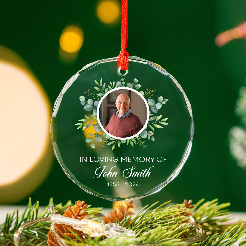 Personalized In Loving Memory Glass Ornament, Sympathy Gift - image 5