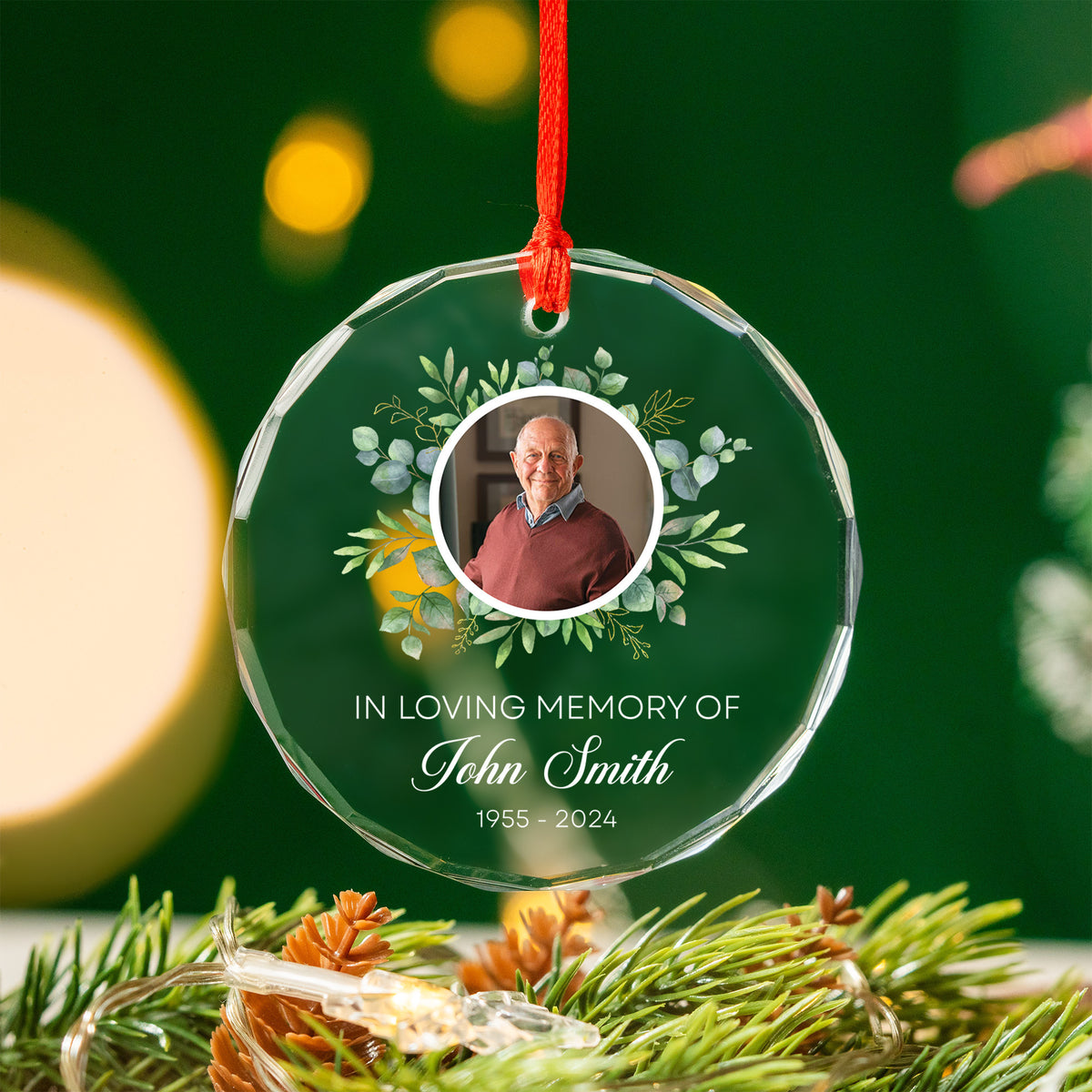 Personalized In Loving Memory Glass Ornament, Sympathy Gift - image 5