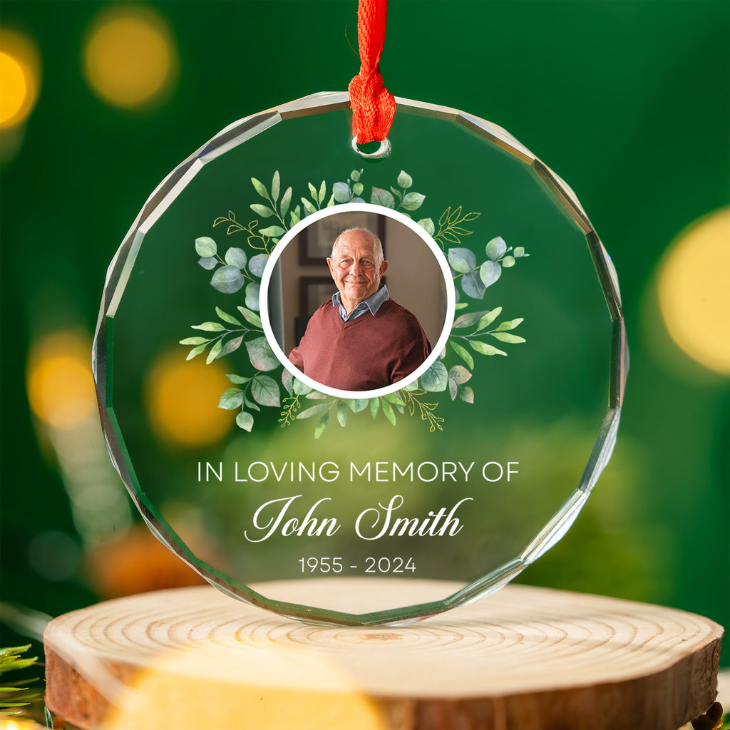 Personalized In Loving Memory Glass Ornament, Sympathy Gift - image 6