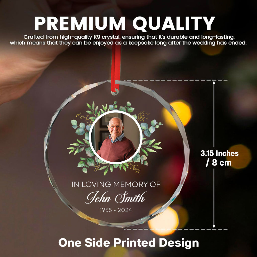Personalized In Loving Memory Glass Ornament, Sympathy Gift - image 3