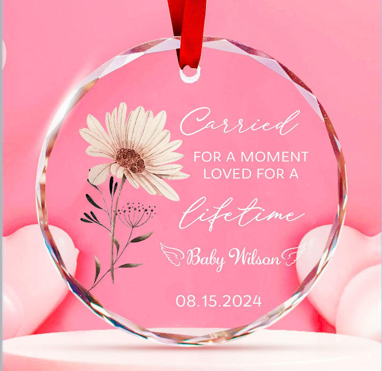 Personalized Baby Loss Memorial Glass Christmas Ornament, Infant Loss Sympathy Gift - image 4