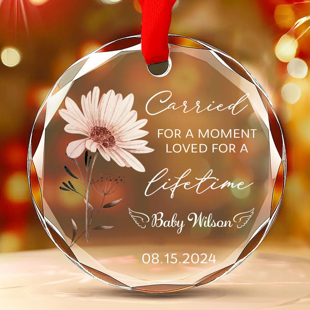Personalized Baby Loss Memorial Glass Christmas Ornament, Infant Loss Sympathy Gift - image 5