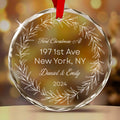Personalized First Christmas at New Home Glass Ornament 2026, New House Address Gift