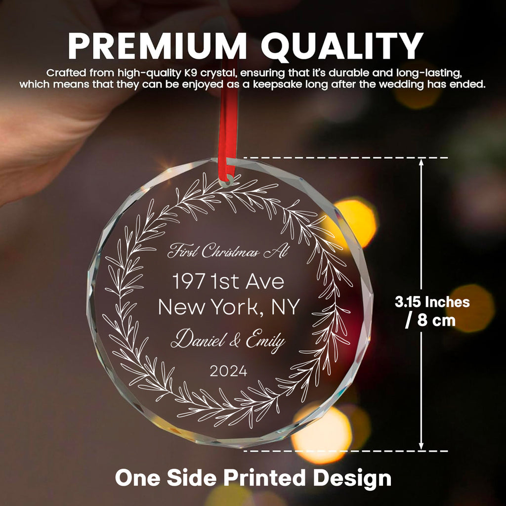 Personalized First Christmas at New Home Glass Ornament 2026, New House Address Gift - image 7