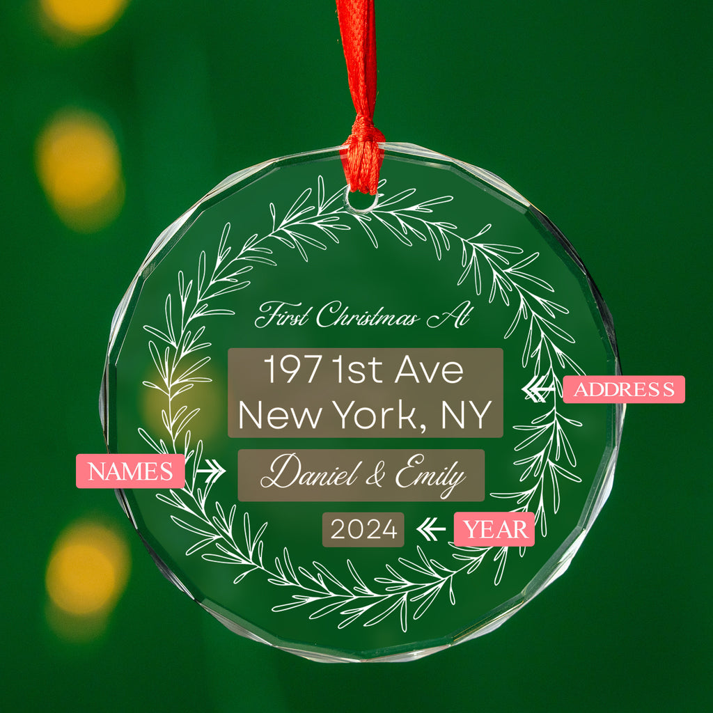 Personalized First Christmas at New Home Glass Ornament 2026, New House Address Gift - image 8