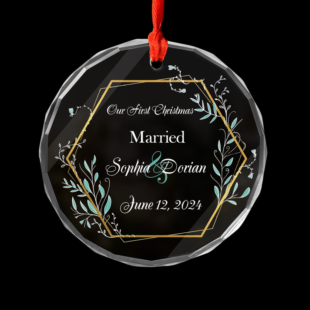 Personalized Our First Christmas Together Married Glass Ornament, Couples Gift - image 2