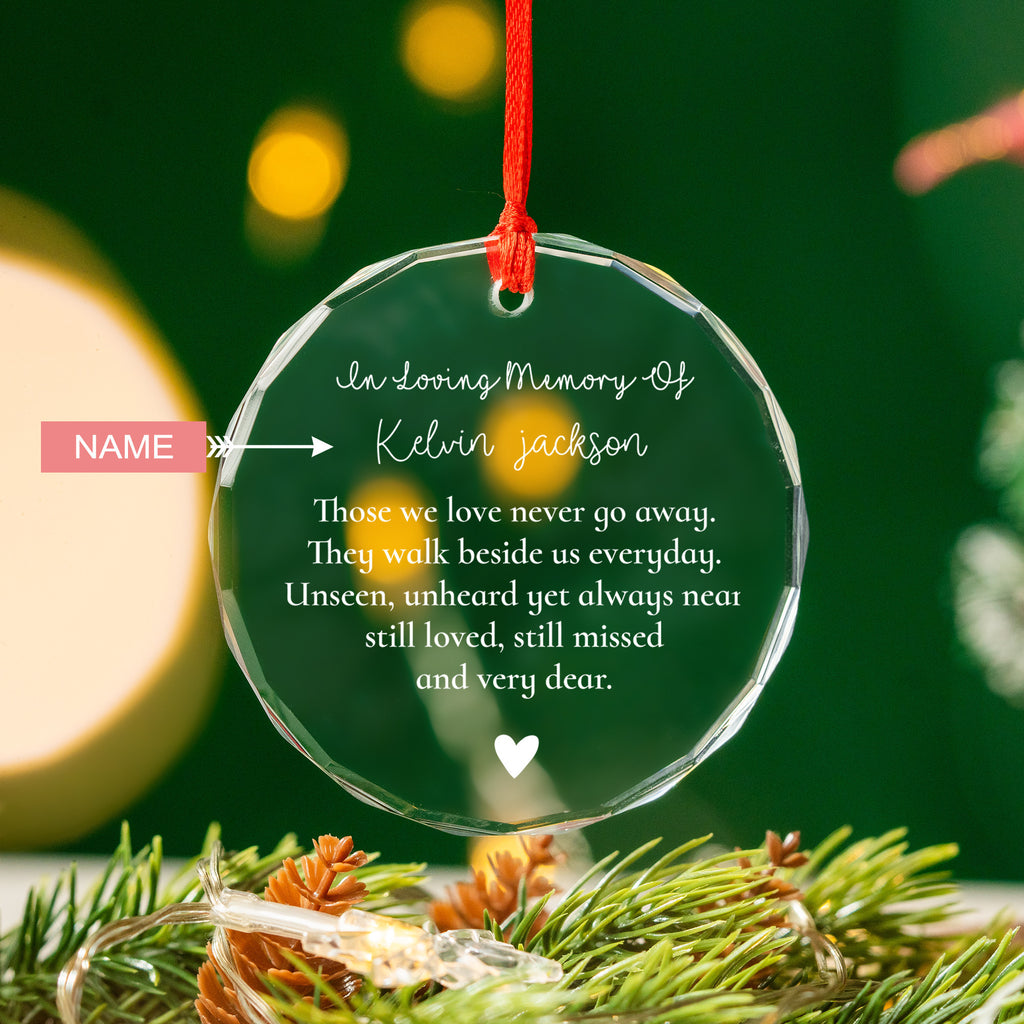 Personalized Memorial Glass Christmas Ornament, Loss of Loved One Remembrance Gift - image 4