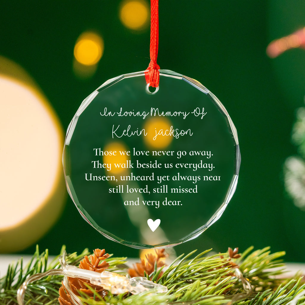 Personalized Memorial Glass Christmas Ornament, Loss of Loved One Remembrance Gift