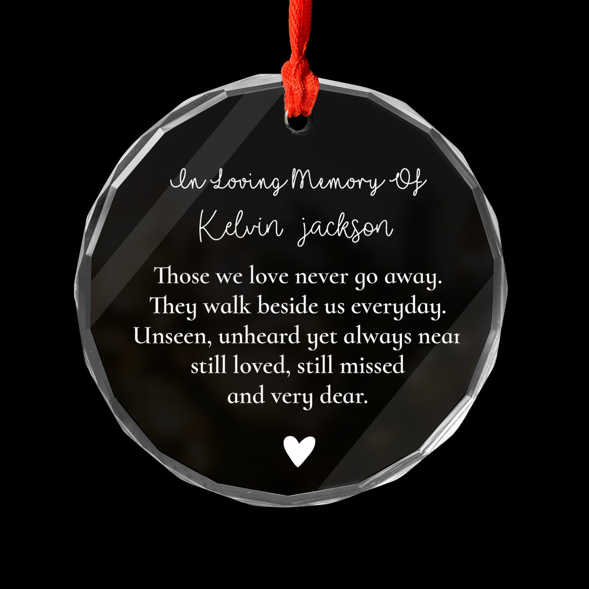 Personalized Memorial Glass Christmas Ornament, Loss of Loved One Remembrance Gift - image 6