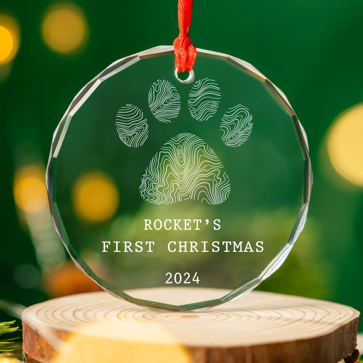 Personalized First Christmas Pet Glass Ornament, New Puppy or Kitten Gift - image 3