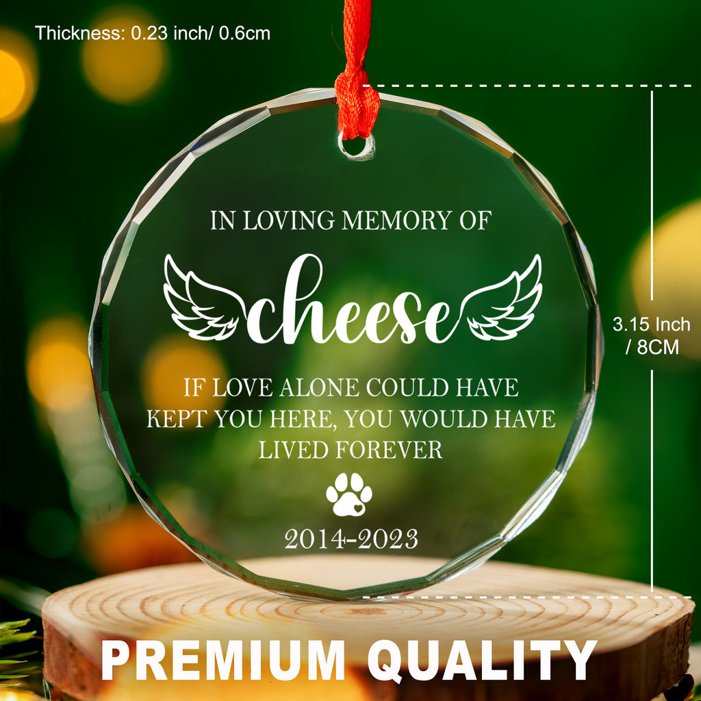 Personalized Pet Memorial Glass Christmas Ornament, Loss of Pet Sympathy Gift - image 3