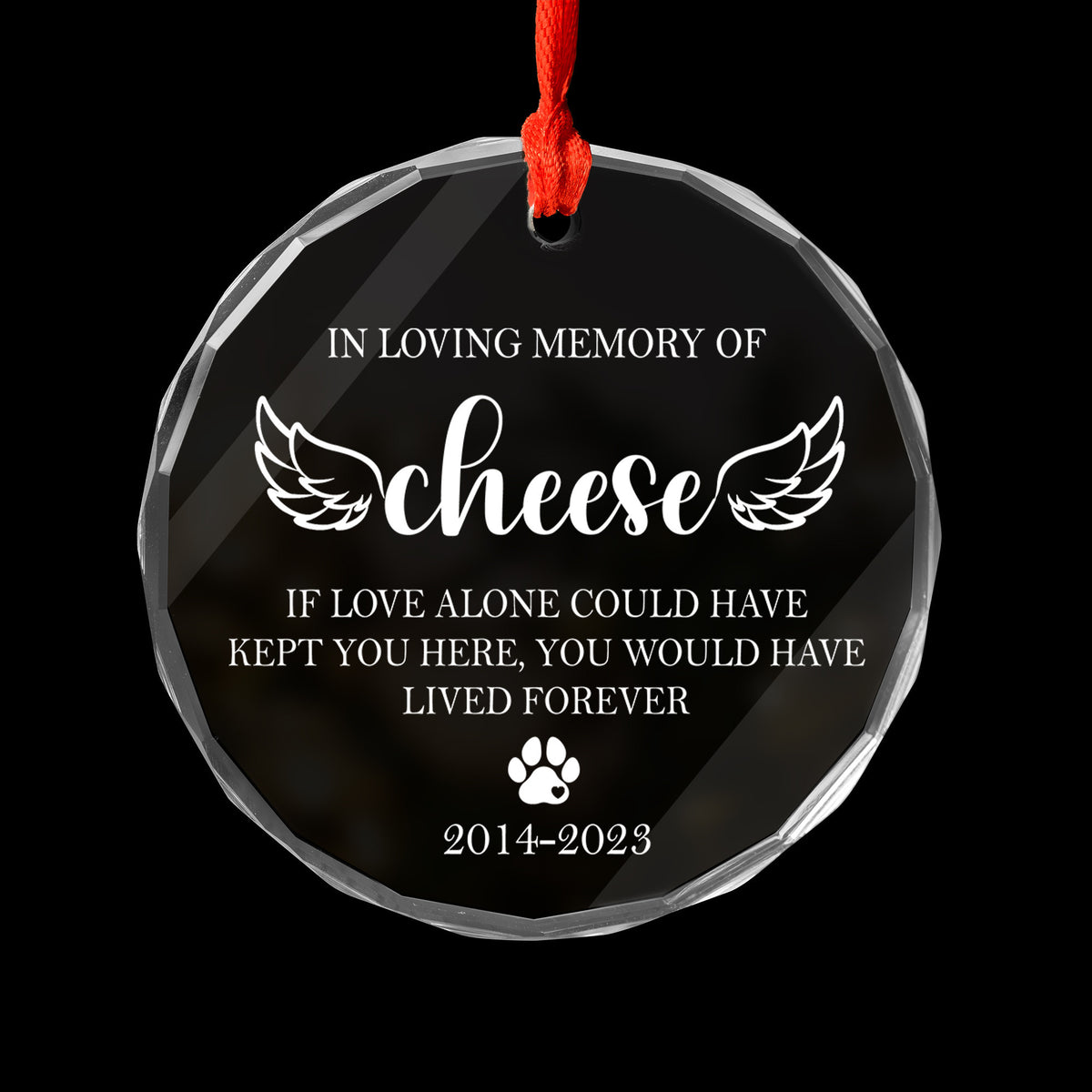Personalized Pet Memorial Glass Christmas Ornament, Loss of Pet Sympathy Gift - image 6