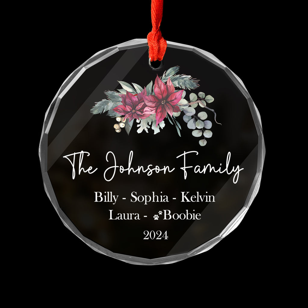 Personalized Family Glass Christmas Ornament with Dog Names, Dog Lover Christmas Gift - image 2