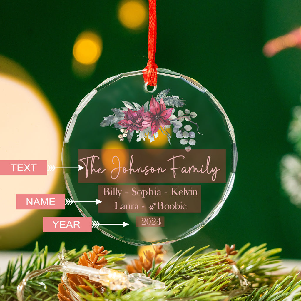 Personalized Family Glass Christmas Ornament with Dog Names, Dog Lover Christmas Gift - image 4