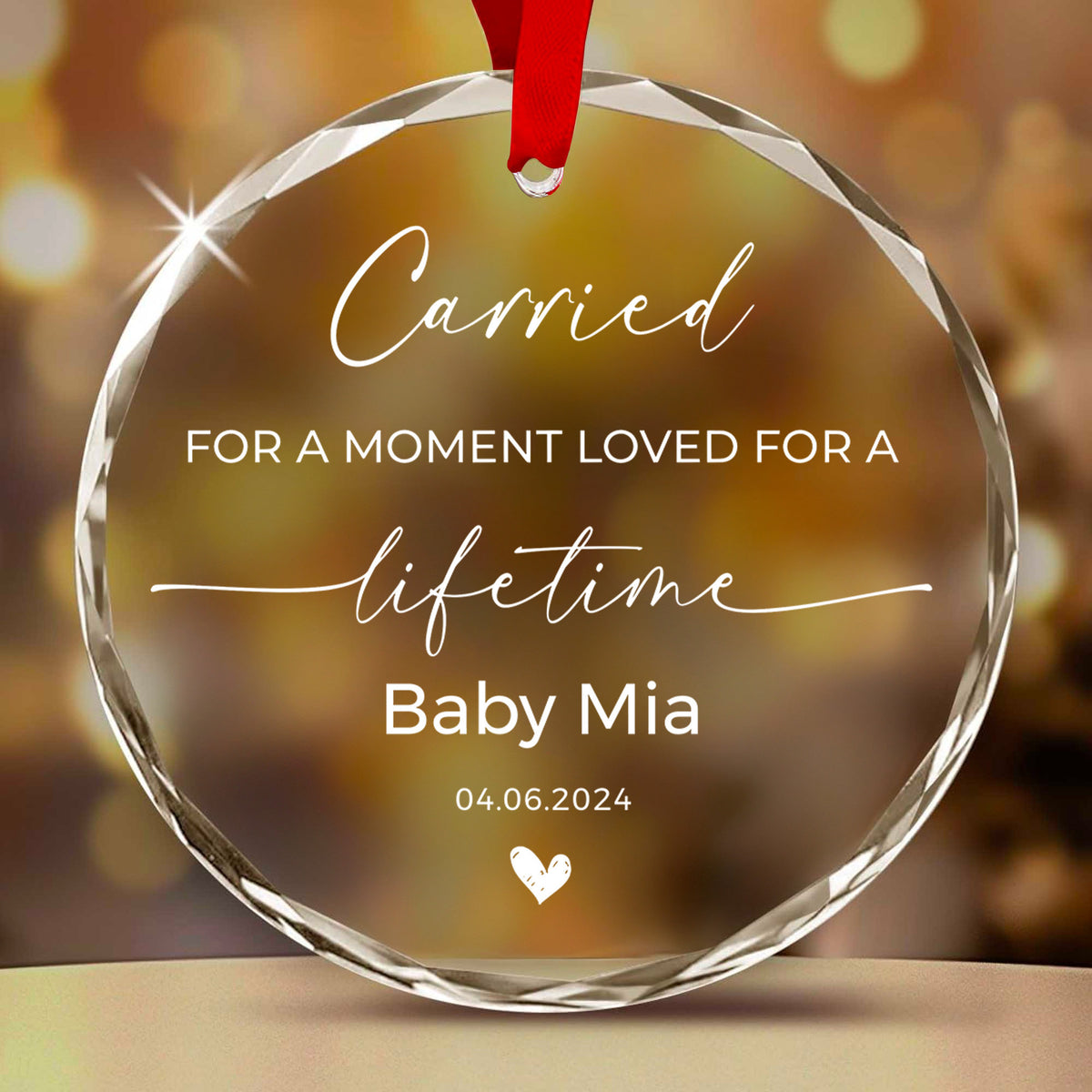 Personalized Loss of Loved One Memorial Glass Christmas Ornament, Sympathy Gift