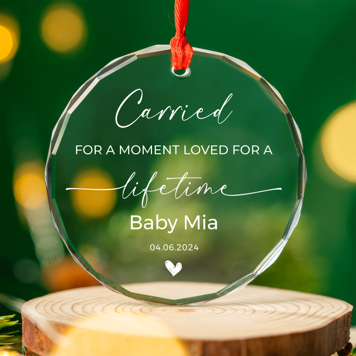 Personalized Loss of Loved One Memorial Glass Christmas Ornament, Sympathy Gift - image 3