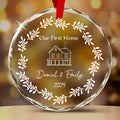 Personalized New Address Glass Christmas Ornament, First Christmas in Our New Home Gift