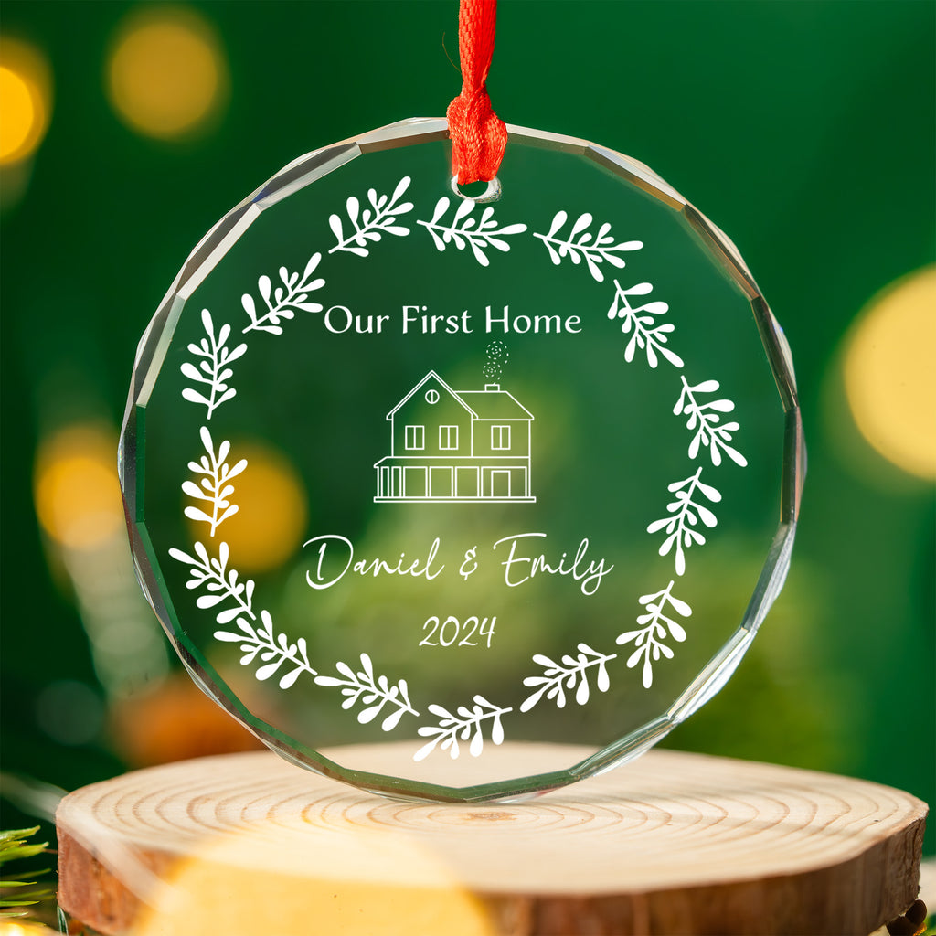 Personalized New Address Glass Christmas Ornament, First Christmas in Our New Home Gift - image 3