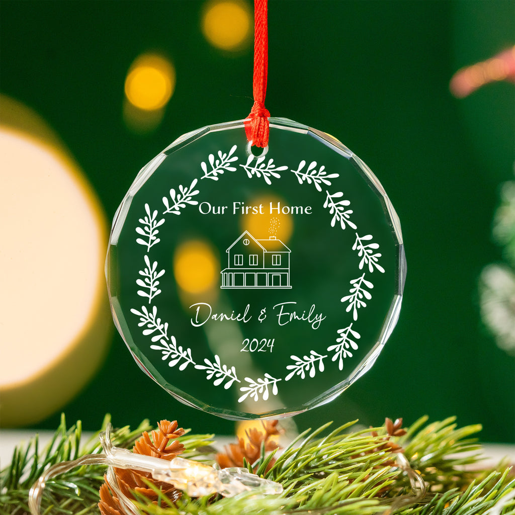 Personalized New Address Glass Christmas Ornament, First Christmas in Our New Home Gift - image 4