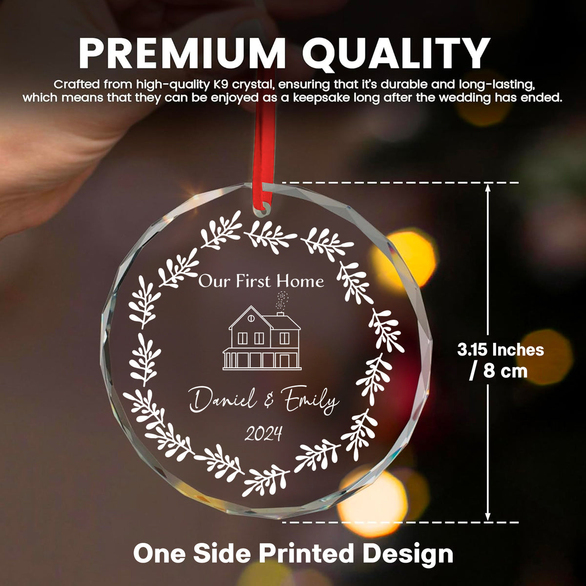 Personalized New Address Glass Christmas Ornament, First Christmas in Our New Home Gift - image 7