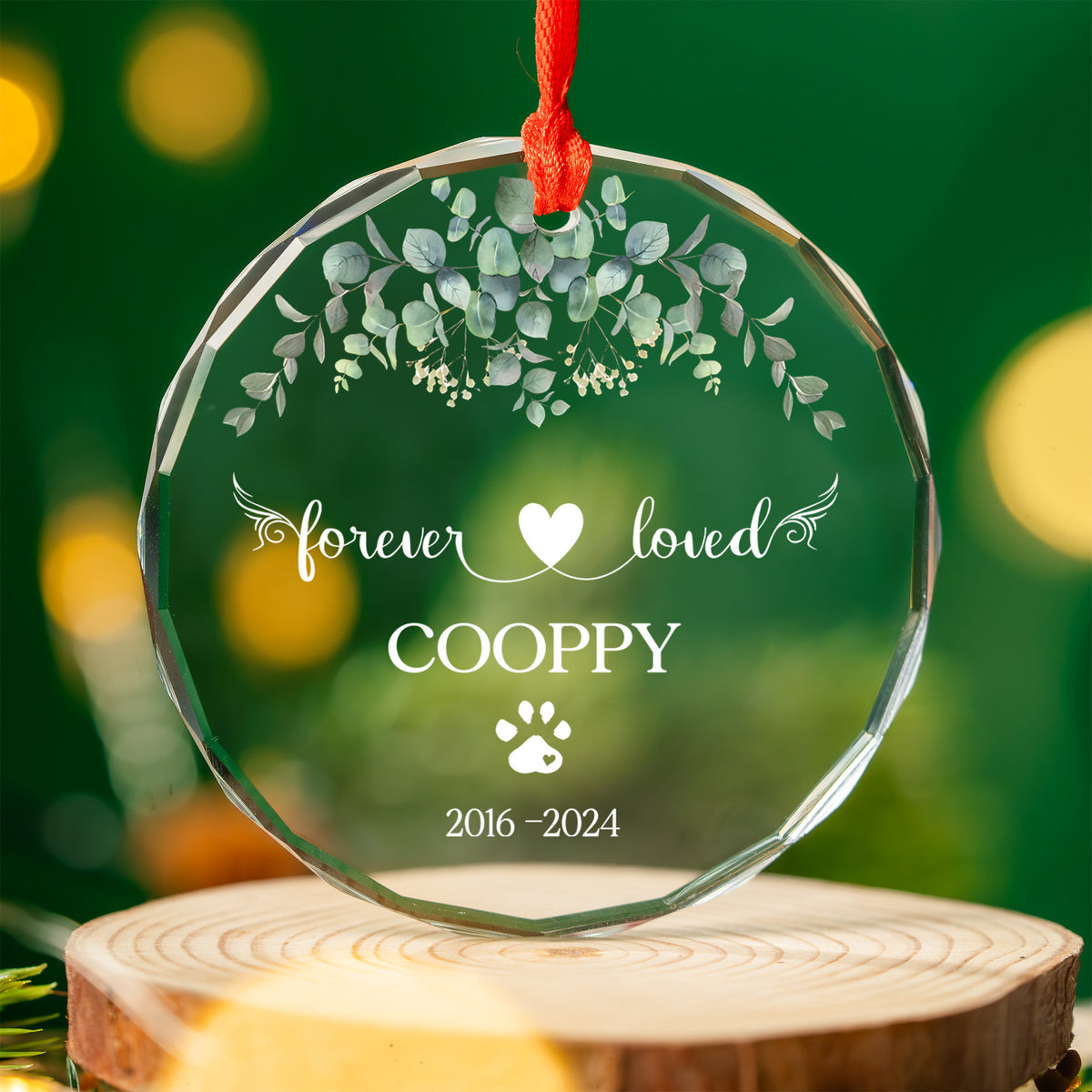 Personalized Dog Memorial Glass Christmas Ornament, Dog Remembrance Gift - image 3