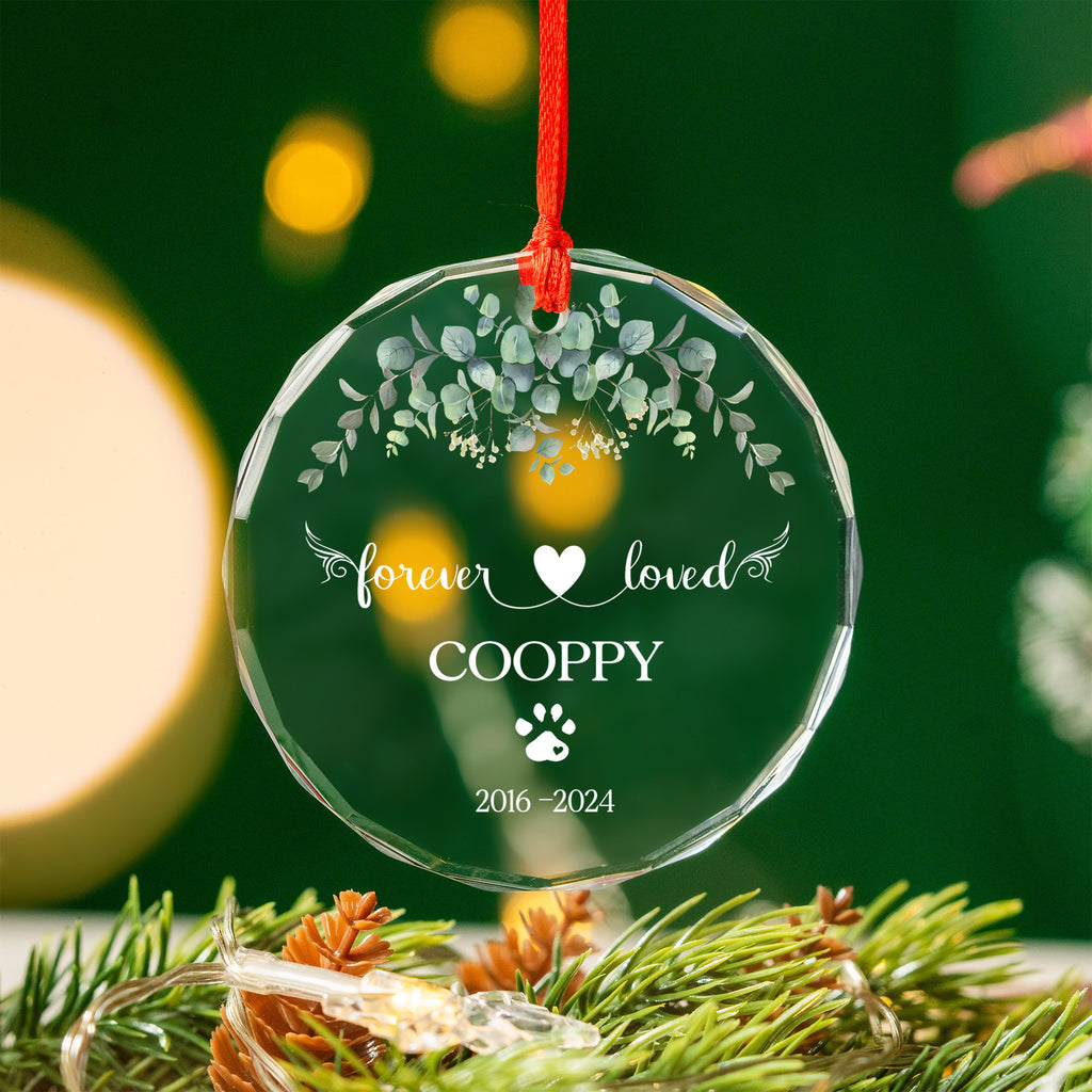 Personalized Dog Memorial Glass Christmas Ornament, Dog Remembrance Gift - image 4