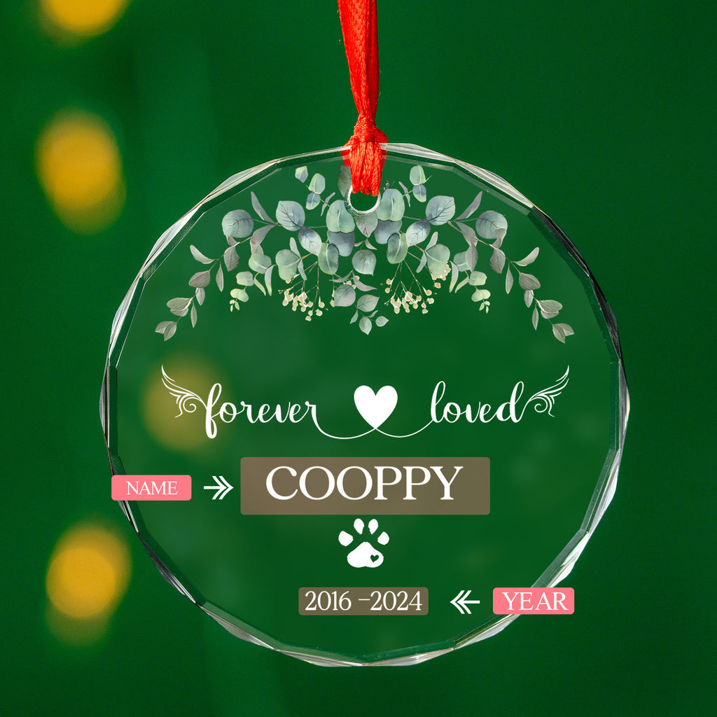 Personalized Dog Memorial Glass Christmas Ornament, Dog Remembrance Gift - image 8
