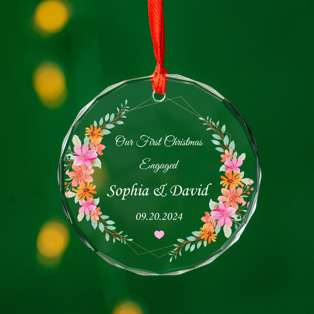 Personalized Newlywed Engaged or Together Glass Christmas Ornament 2026, Couples Gift - image 5