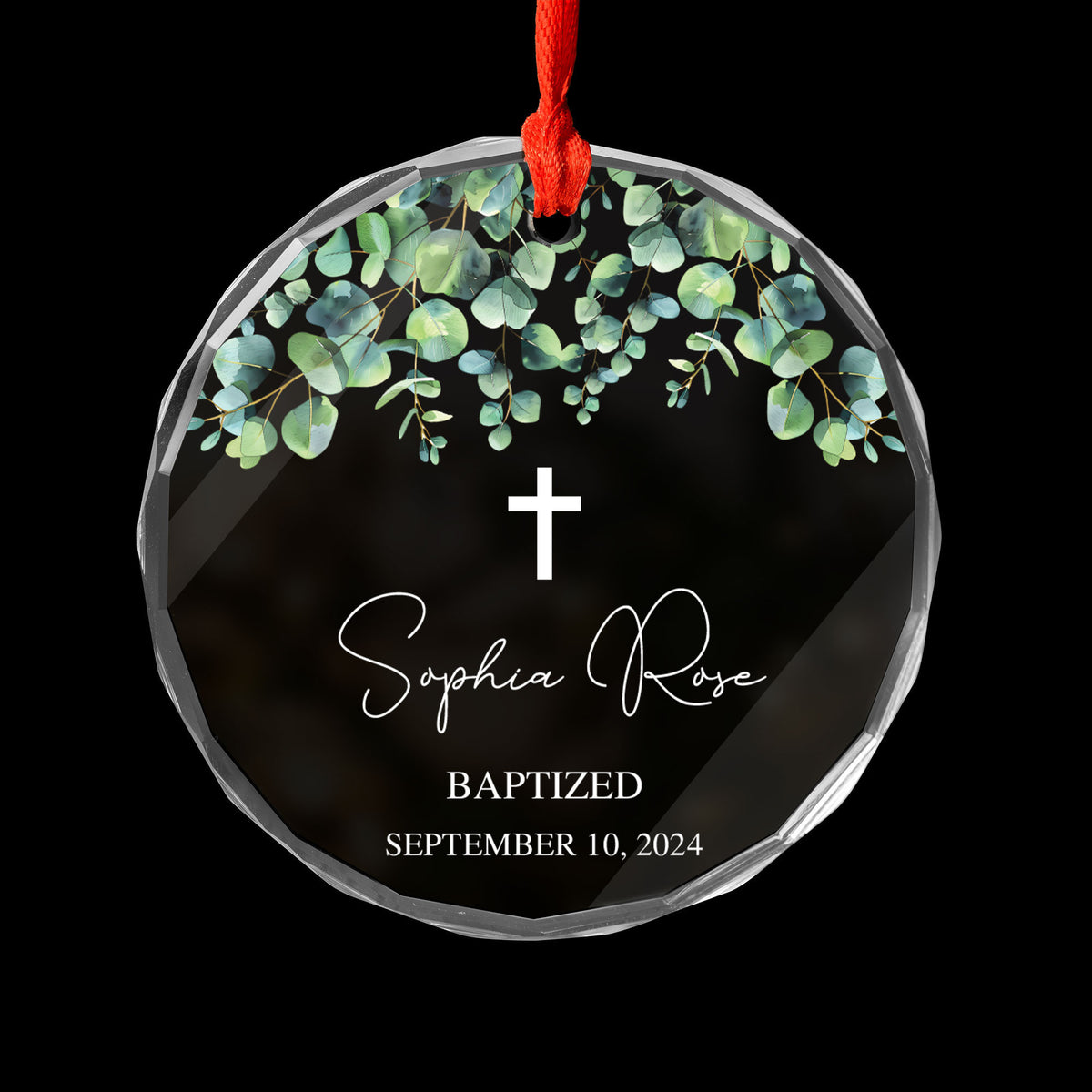 Personalized Baptism Glass Christmas Ornament, Dedication Gift for Baby - image 3