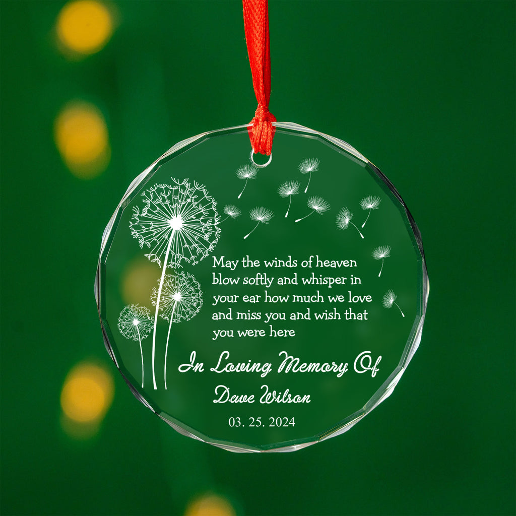 Personalized Memorial Glass Christmas Ornament, Remembrance Keepsake - image 8