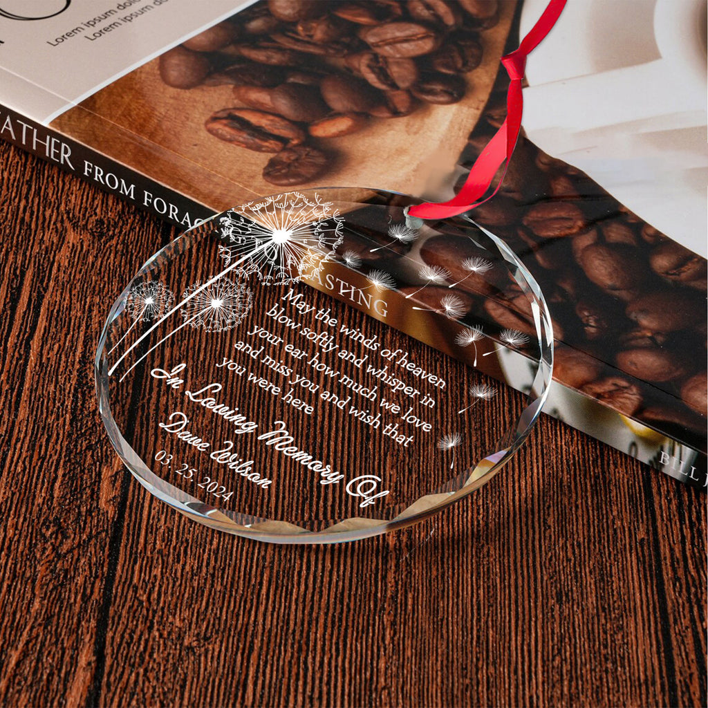 Personalized Memorial Glass Christmas Ornament, Remembrance Keepsake - image 7
