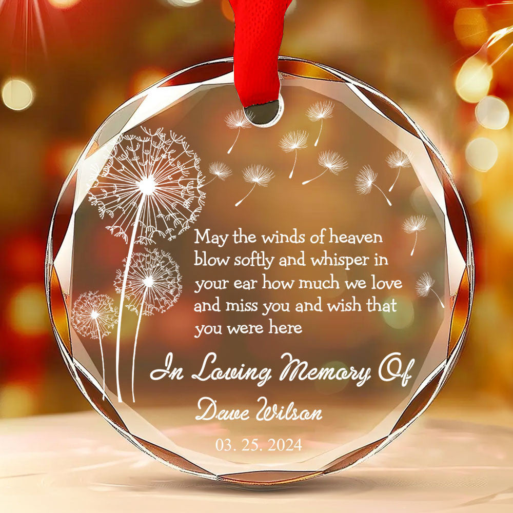 Personalized Memorial Glass Christmas Ornament, Remembrance Keepsake - image 6