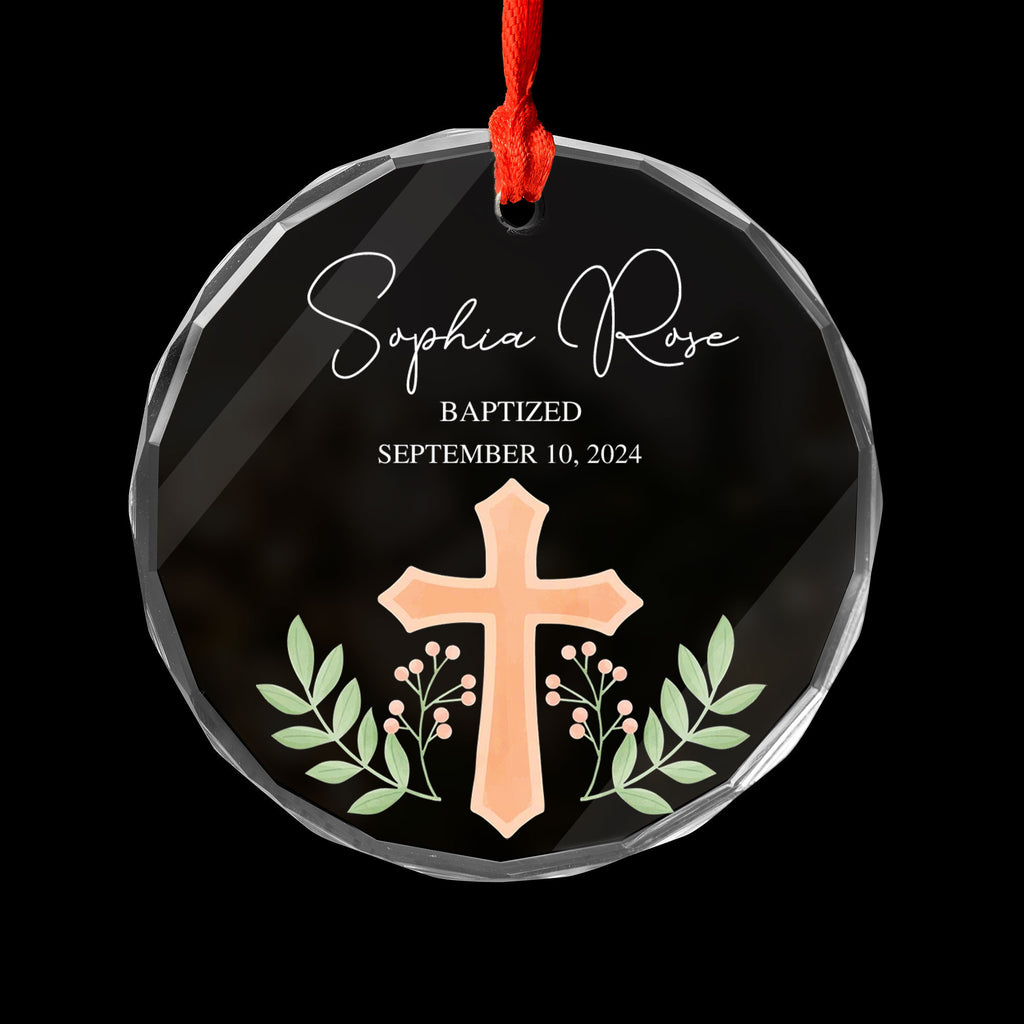 Personalized Baptism Glass Christmas Ornament, Confirmation Gift for Child - image 2