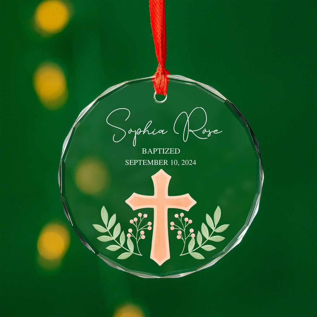 Personalized Baptism Glass Christmas Ornament, Confirmation Gift for Child - image 6